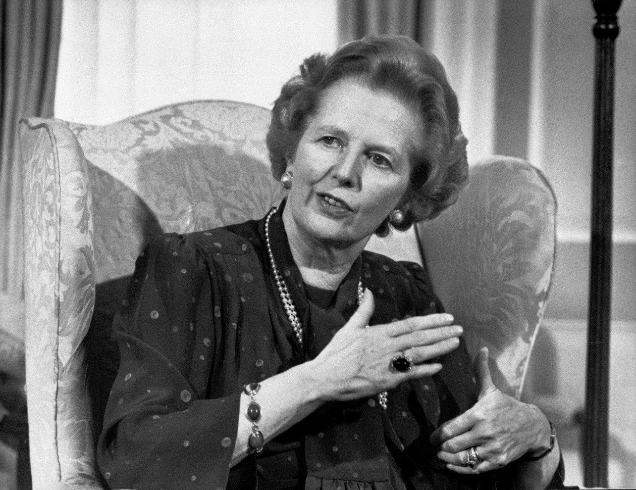 Margaret Thatcher , britisk politiker, april 1987 av Unbekannt Unbekannt