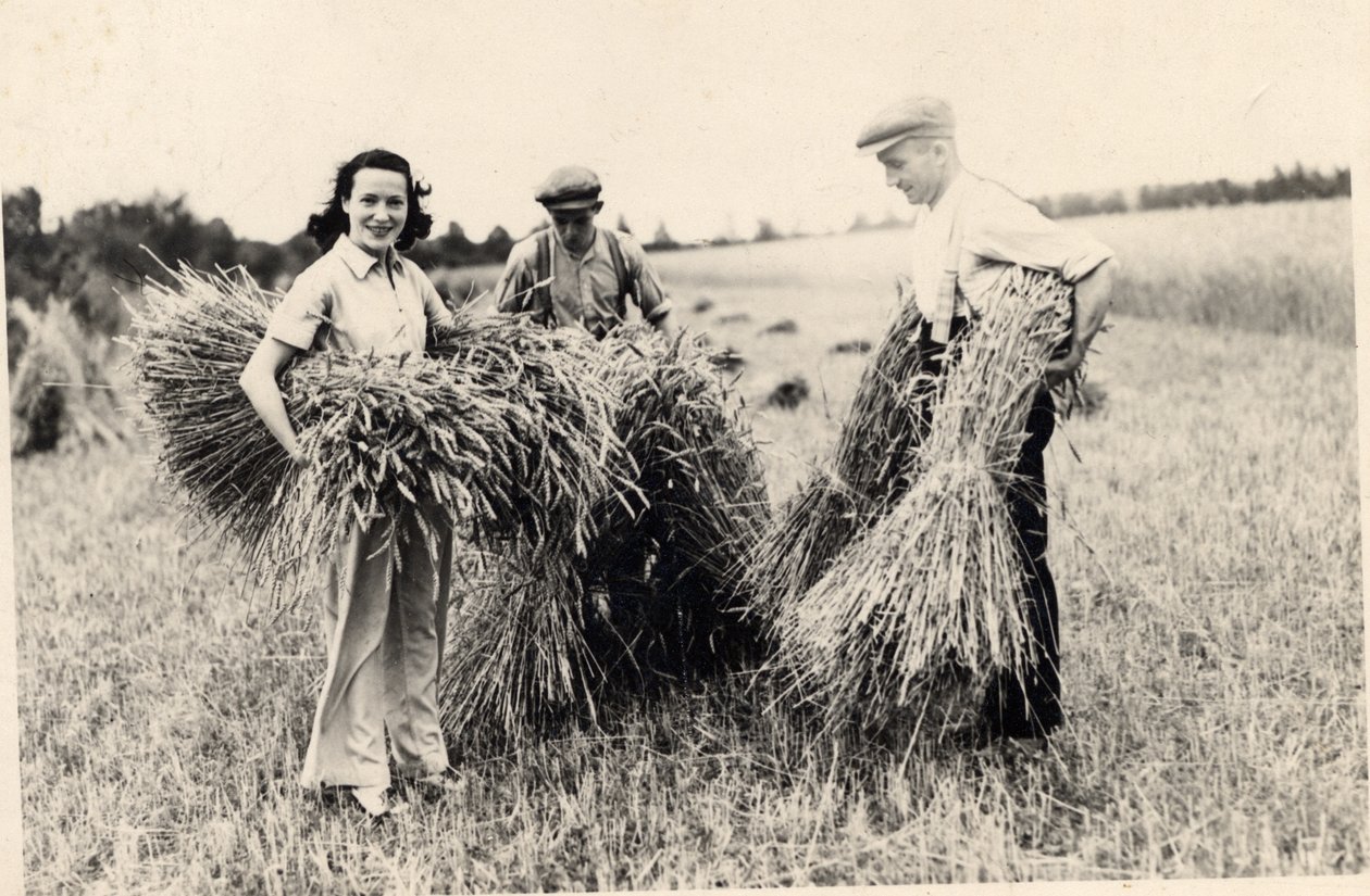 Fotografi av Adele Astaire ved innhøsting (s/hv-bilde) av Unbekannt Unbekannt