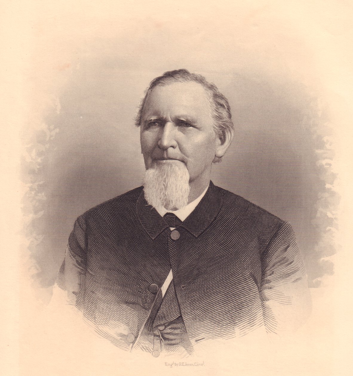 Portrett av den amerikanske metodistpresten John L Smith, gravering av FE Jones, rundt 1870 av Unbekannt Unbekannt