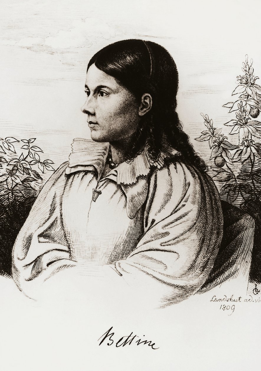 Portrett av Bettina Brentano von Arnim (1785-1859) av Unbekannt Unbekannt