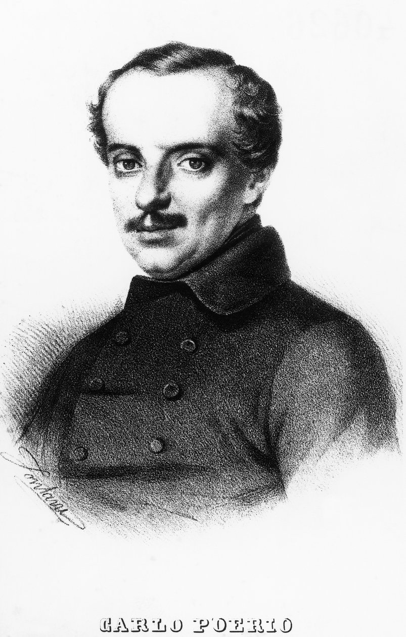 Portrett av Carlo Poerio (1803-1867), italiensk patriot og politiker, gravering av Unbekannt Unbekannt