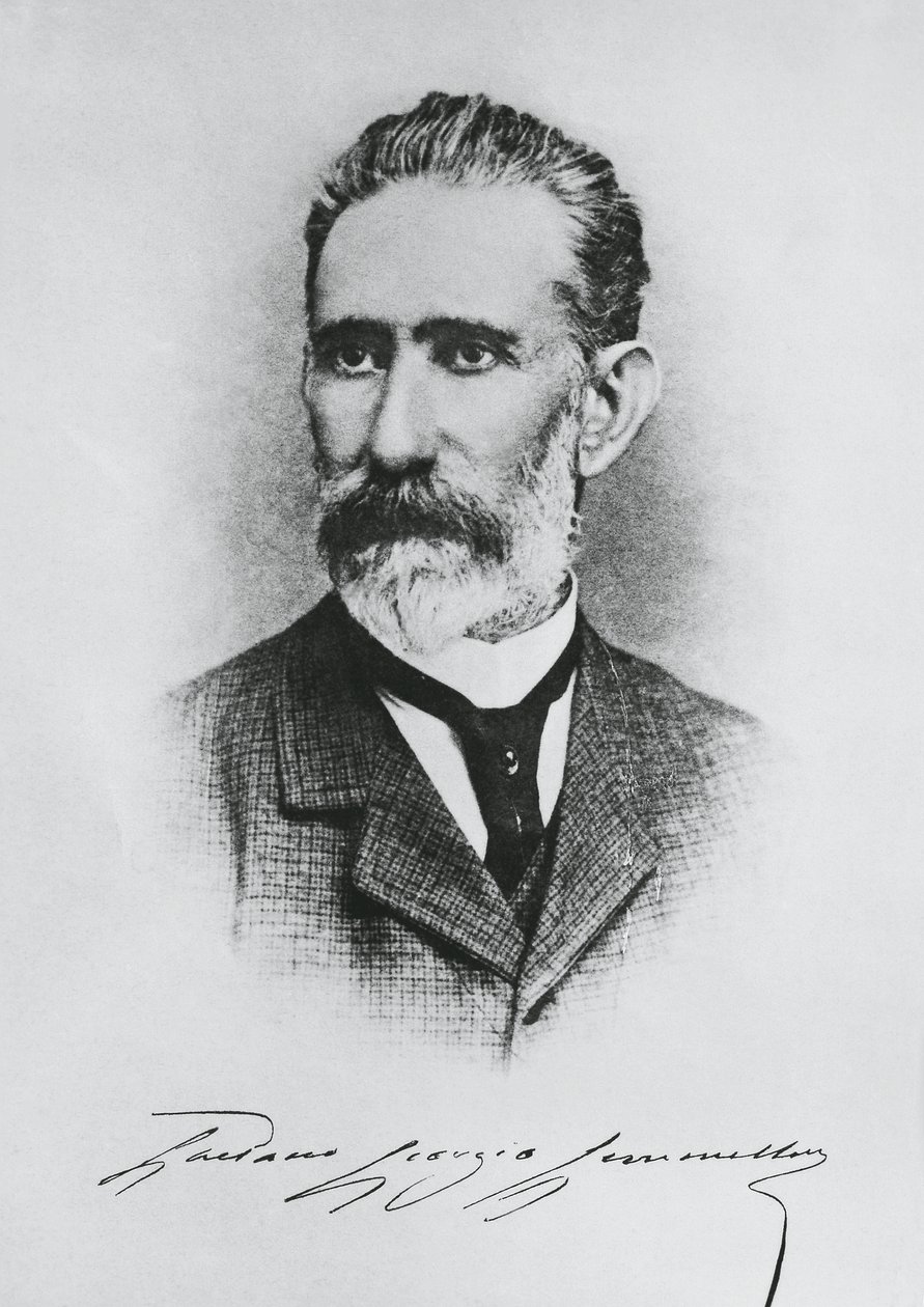 Portrett av Gaetano Giorgio Gemmellaro (1832-1904), italiensk geolog, paleontolog og politiker, gravering av Unbekannt Unbekannt