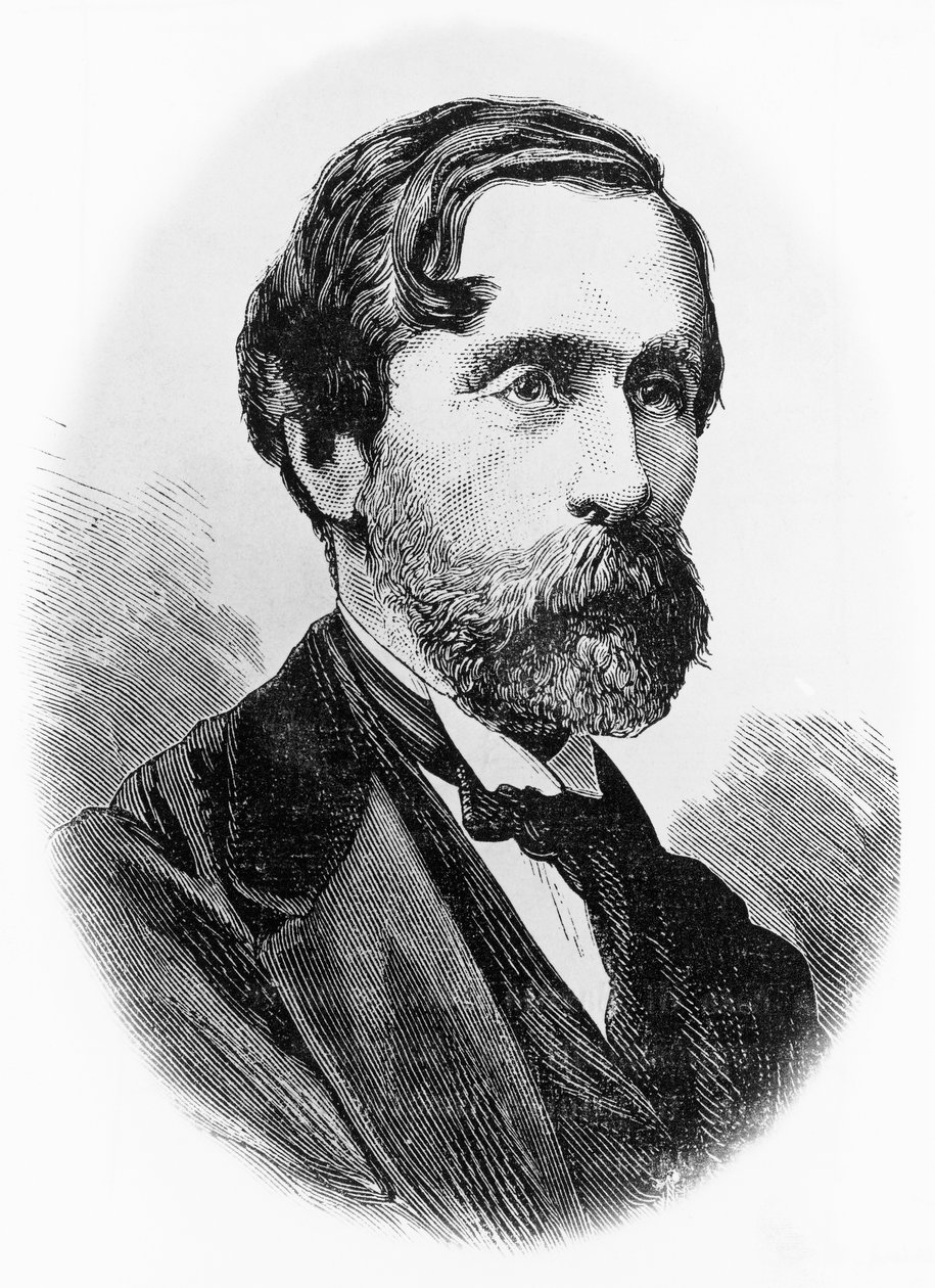 Portrett av Giulio Carcano (1812-1884), italiensk politiker, forfatter og journalist, gravering av Unbekannt Unbekannt