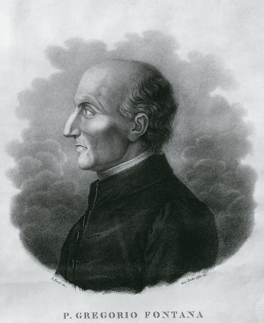 Portrett av Gregorio Fontana (1735-1803), italiensk matematiker, gravering av Unbekannt Unbekannt