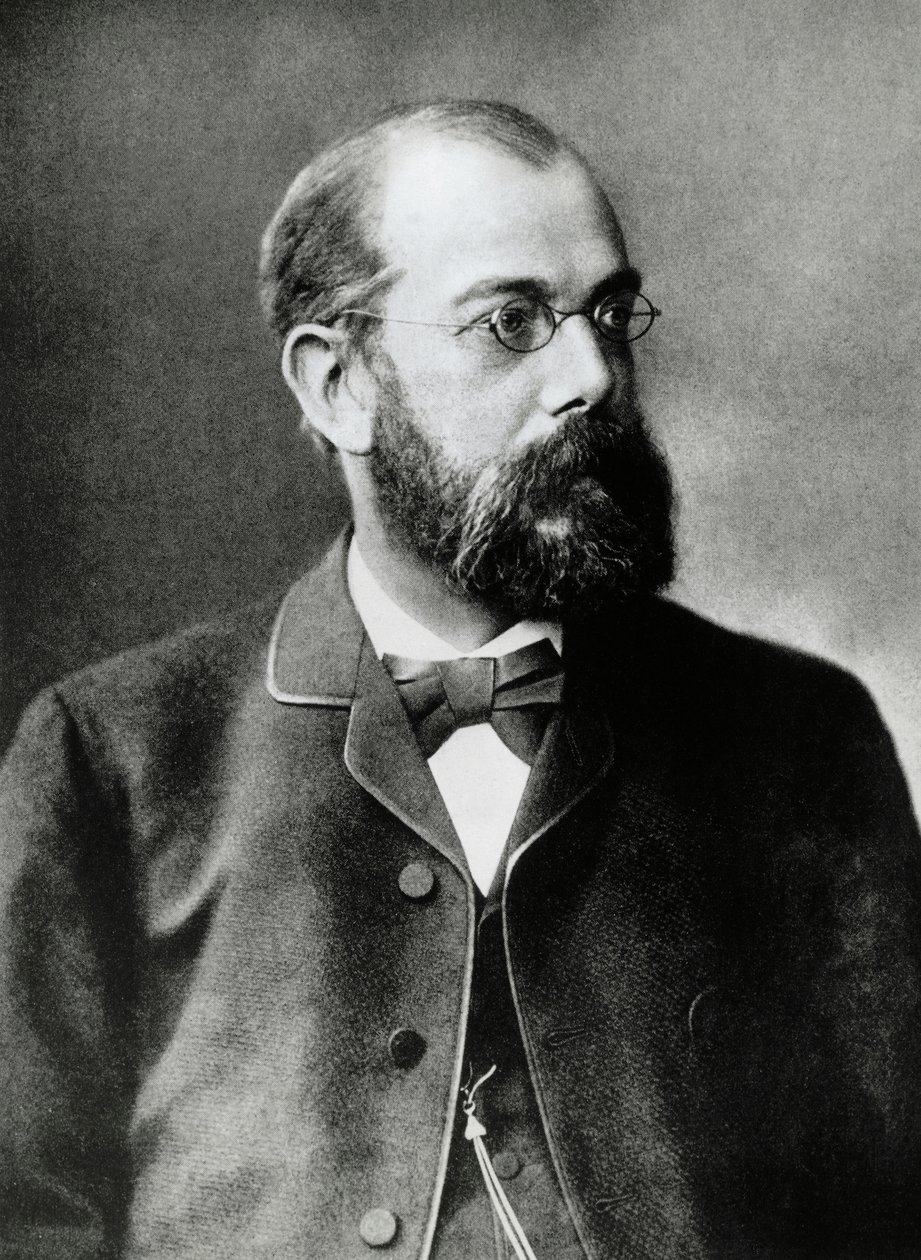 Portrett av Heinrich Hermann Robert Koch (1843-1910), tysk lege og bakteriolog, Nobelprisen i medisin i 1905, fotografi av Unbekannt Unbekannt