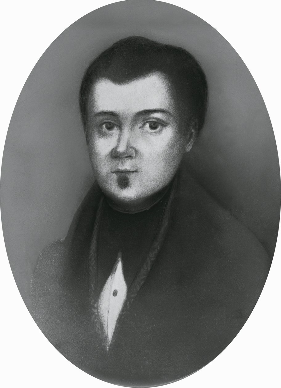 Portrett av Jacopo Ruffini (1805-1833), italiensk lege og patriot, gravering av Unbekannt Unbekannt