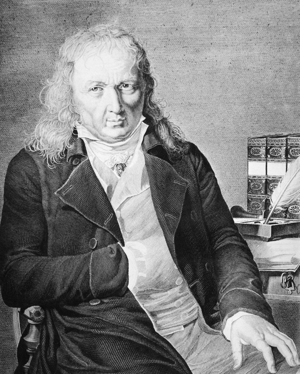 Portrett av Jacques Bernardin Henri de Saint-Pierre (1737-1814), fransk forfatter og botaniker, gravering av Unbekannt Unbekannt