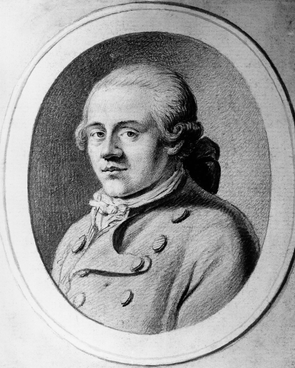 Portrett av Jakob Michael Reinhold Lenz (1751-1792), tysk forfatter av Sturm und Drang-bevegelsen, gravering av Unbekannt Unbekannt