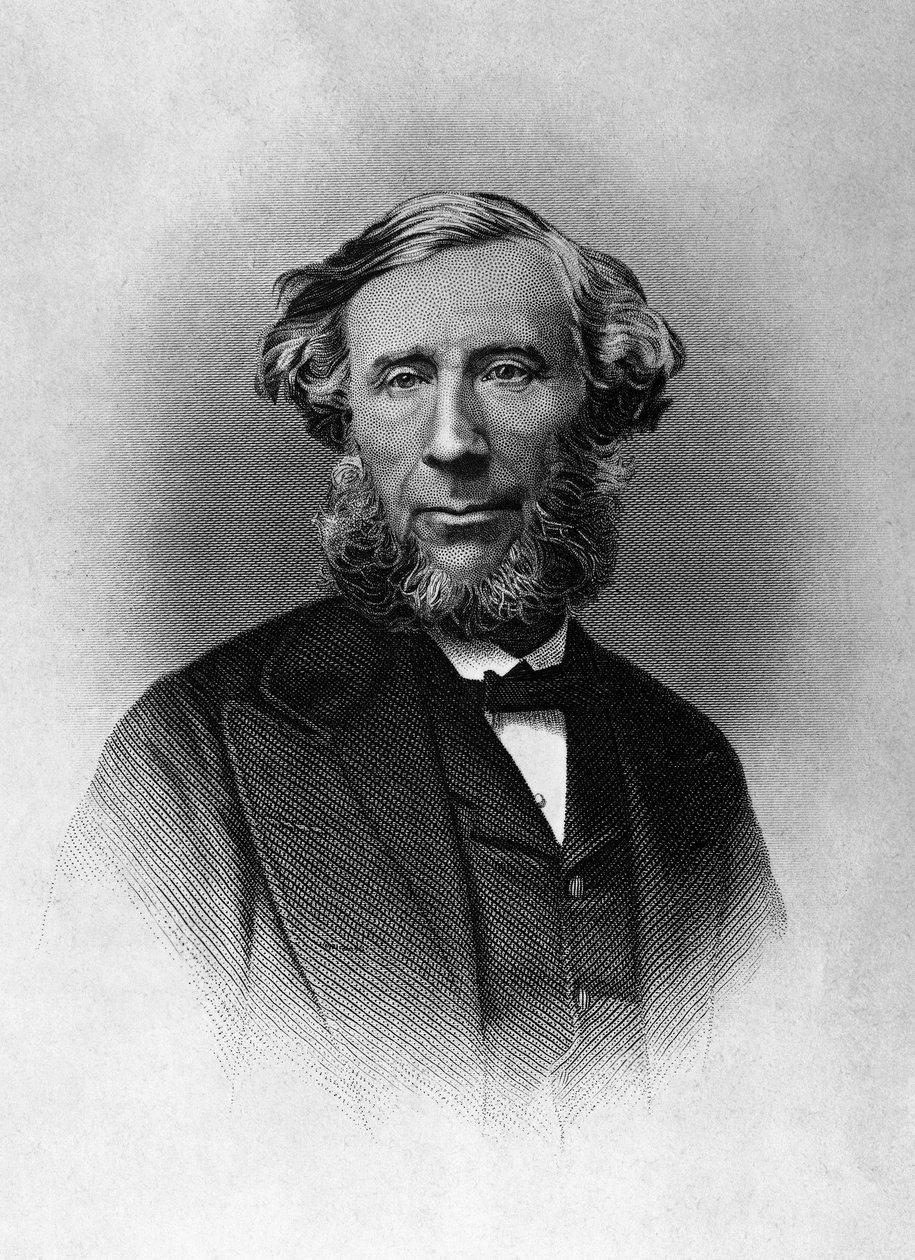 Portrett av John Tyndall (1820-1893), irsk fysiker, gravering av Unbekannt Unbekannt