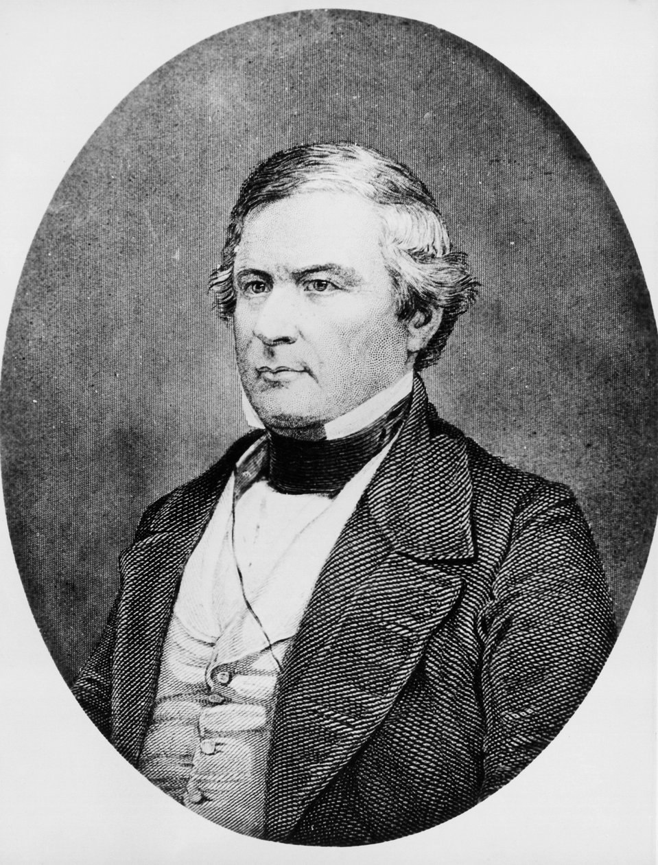 Portrett av Millard Fillmore (1800-1874), amerikansk advokat og politiker som fungerte som 13. president i USA fra 1850 til 1853, gravering etter daguerreotypi av Mathew Brady (1822-1896) av Unbekannt Unbekannt