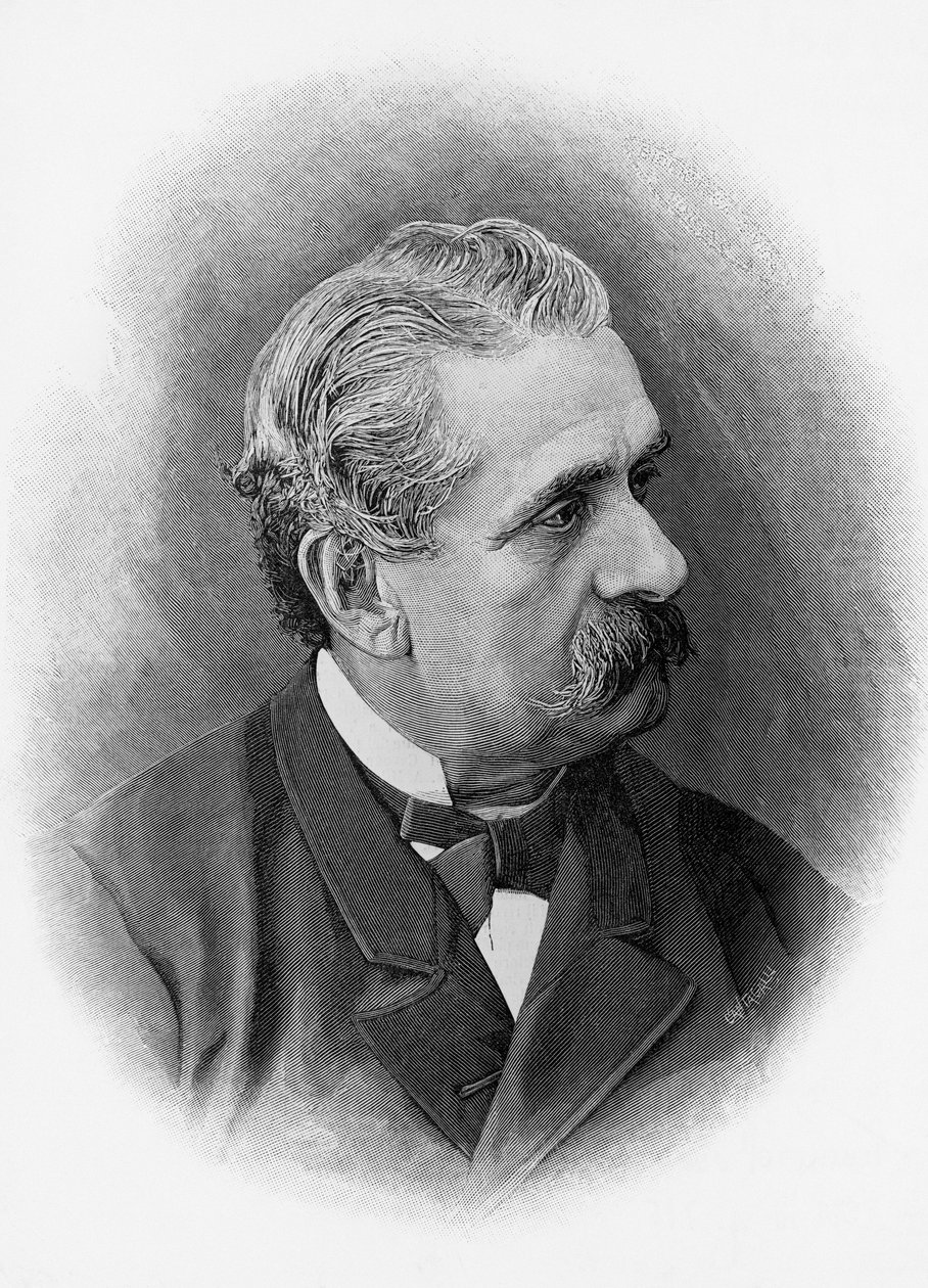 Portrett av Paolo Ferrari (1822-1889), italiensk dramatiker og forfatter, gravering av Unbekannt Unbekannt