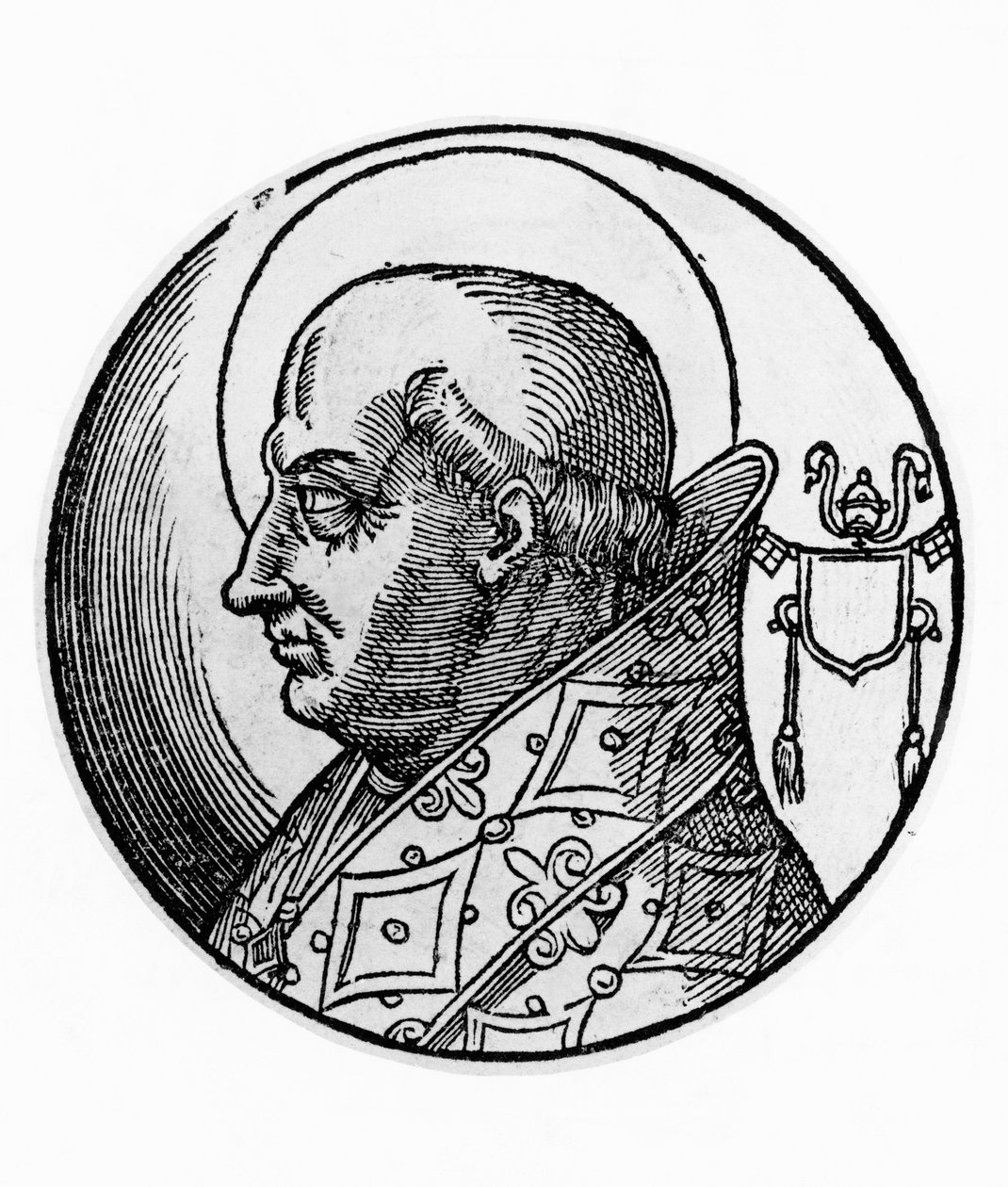 Portrett av Saint Agapetus I (død 536), 57. pave av den katolske kirke fra 535, gravering av Unbekannt Unbekannt