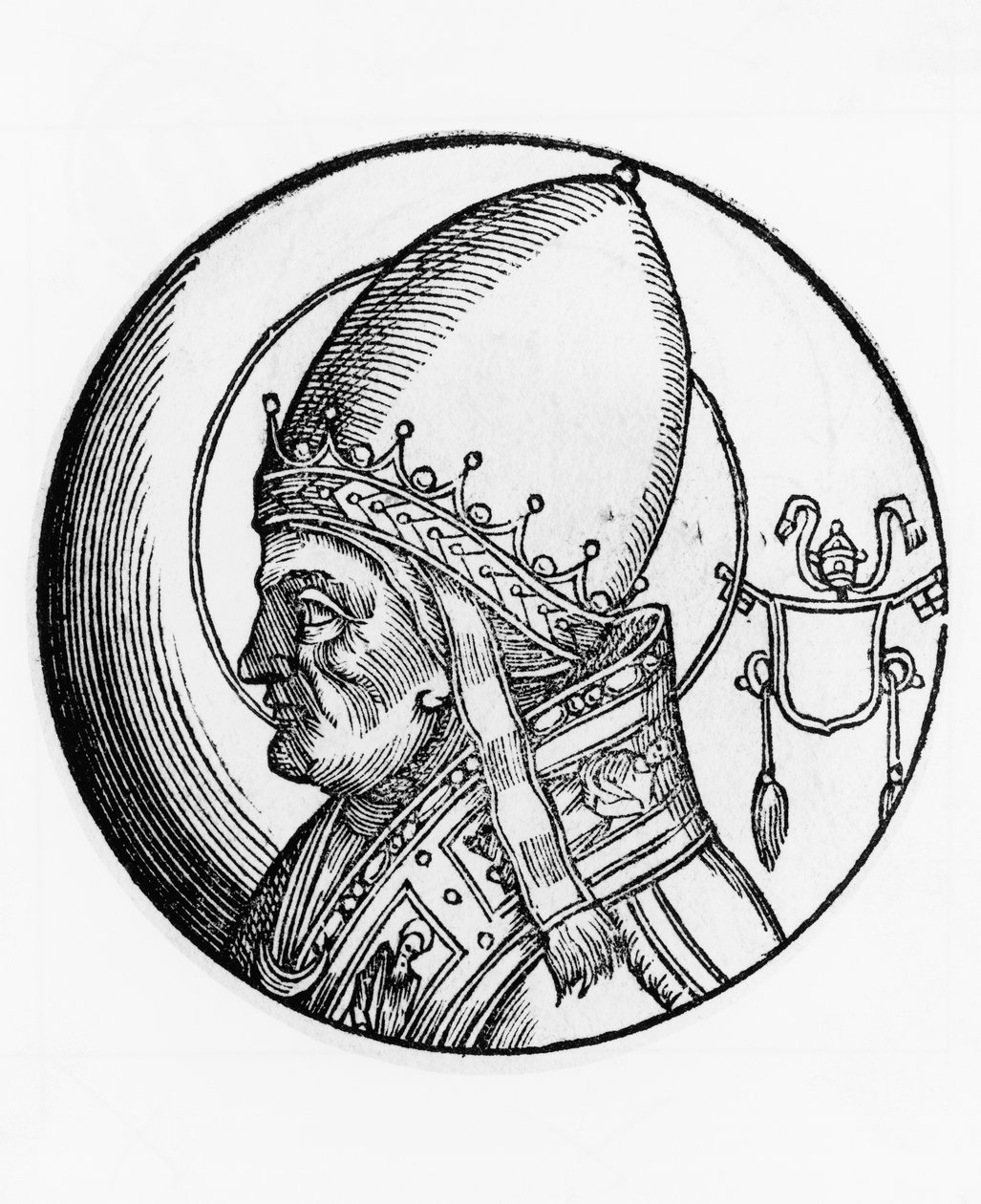 Portrett av Saint Boniface IV (død 615), 67. pave av den katolske kirke fra 608, gravering av Unbekannt Unbekannt