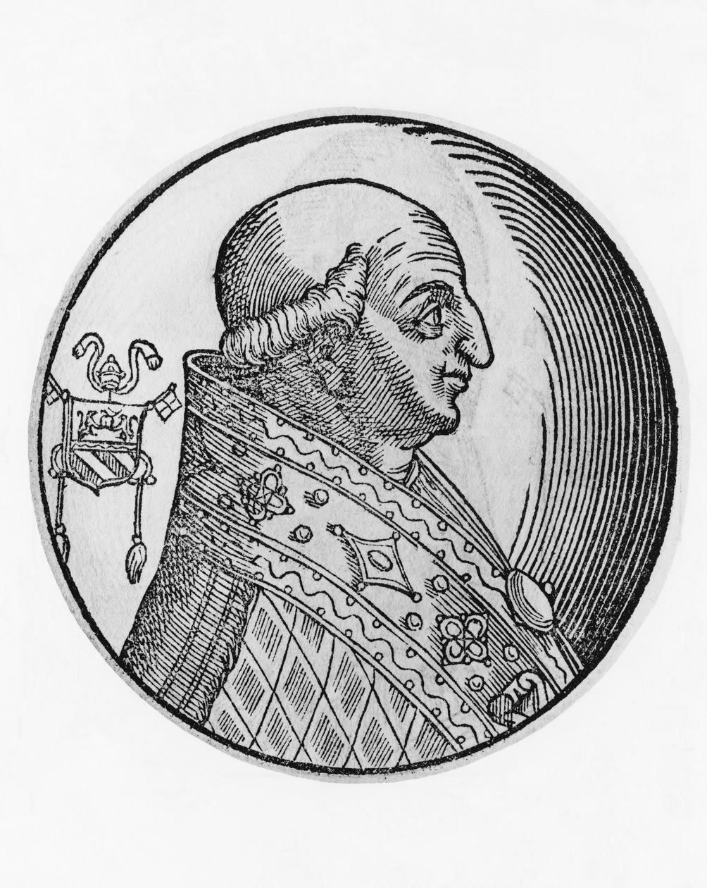 Portrett av Saint Gregory II (669-731), 89. pave av den katolske kirke fra 715, gravering av Unbekannt Unbekannt