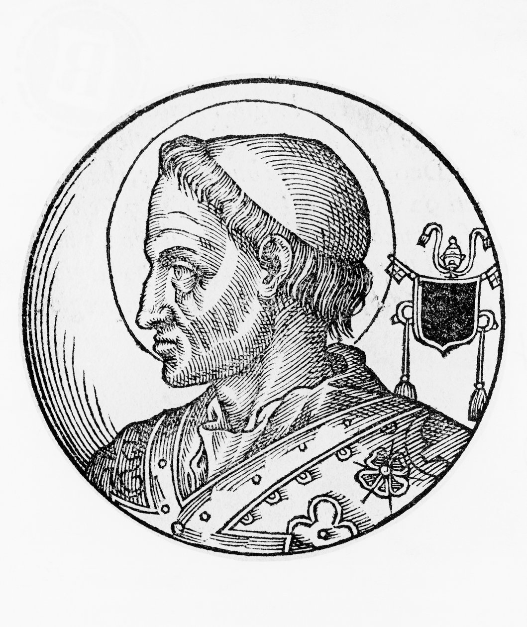 Portrett av Saint Hormisdas (død 523), 52. pave av den katolske kirke fra 514, gravering av Unbekannt Unbekannt