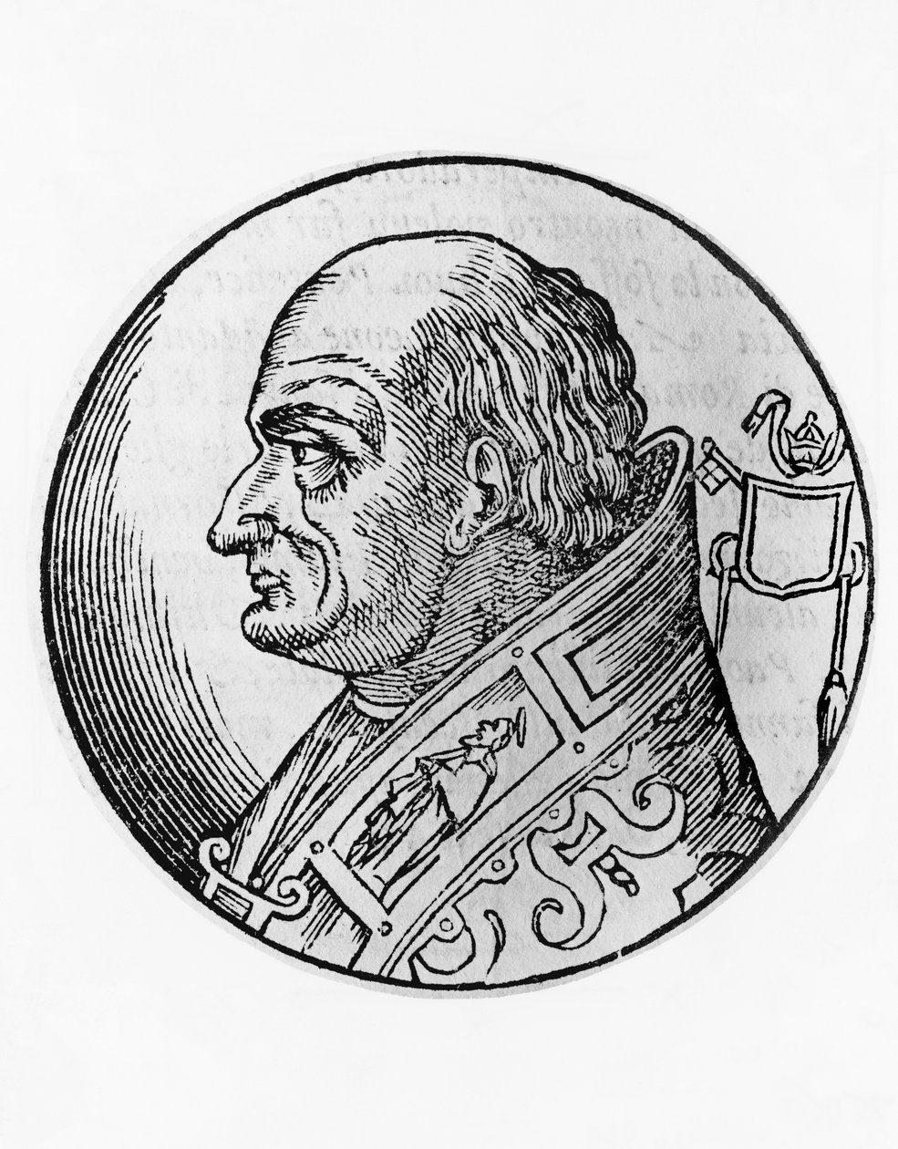 Portrett av Saint Leo III (750-816), 96. pave av den katolske kirke fra 796, gravering av Unbekannt Unbekannt