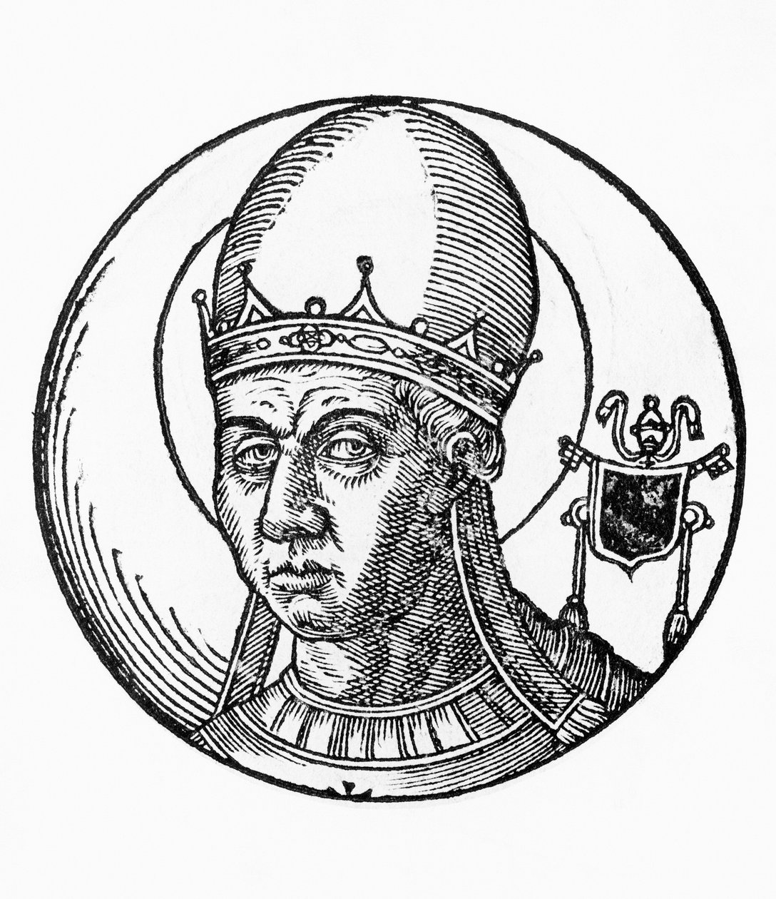 Portrett av Saint Zosimus (død 418), 41. pave av den katolske kirke fra 417, gravering av Unbekannt Unbekannt