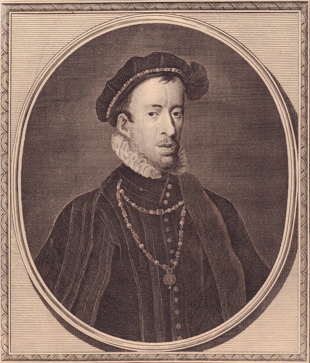 Portrett av Thomas Howard, 4. hertug av Norfolk (1536-1572), kobberstikk av John Goldar (1729-1795) av Unbekannt Unbekannt