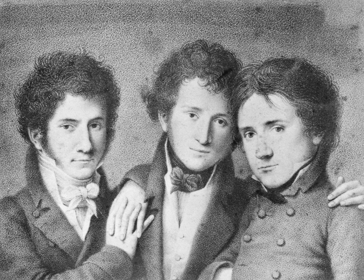 Portretter av Filippo Ugoni (1794-1877), Andrea Tonelli (1793-1859) og Giovita Scalvini (1791-1843), italienske patrioter av Unbekannt Unbekannt