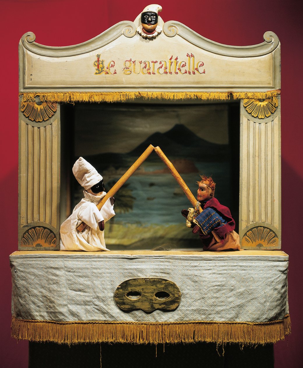 Punch (Pulcinella) og Pasquale Terremoto, dukker fra Maria Imperatrice Guarattelle-teatret, Napoli, Italia (bilde) av Unbekannt Unbekannt