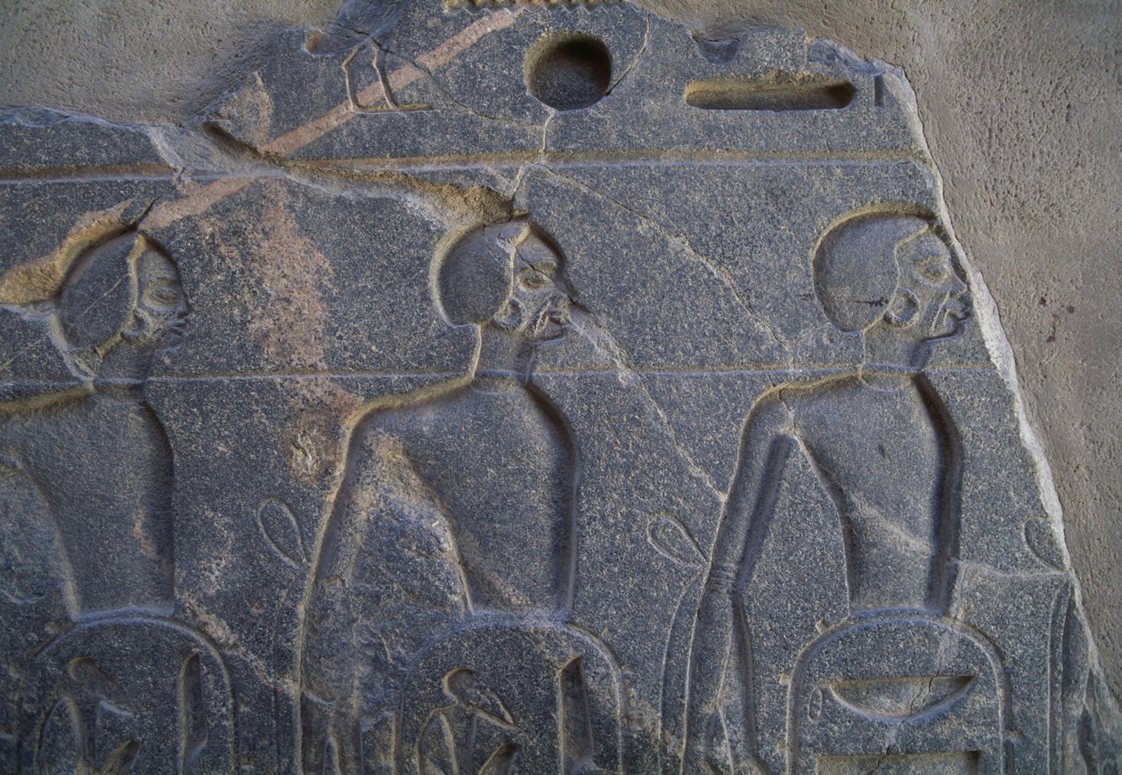 Relieff som viser fanger, Luxor-tempelet, Theben (UNESCOs verdensarvliste av Unbekannt Unbekannt