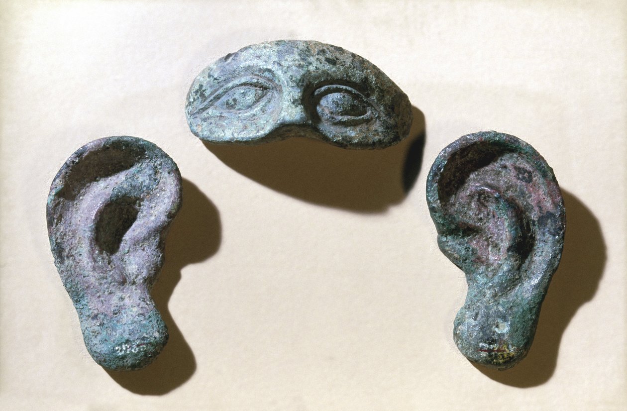 Romerske romerske votive øyne og ører, bronse, 200 f.Kr.-100 e.Kr av Unbekannt Unbekannt