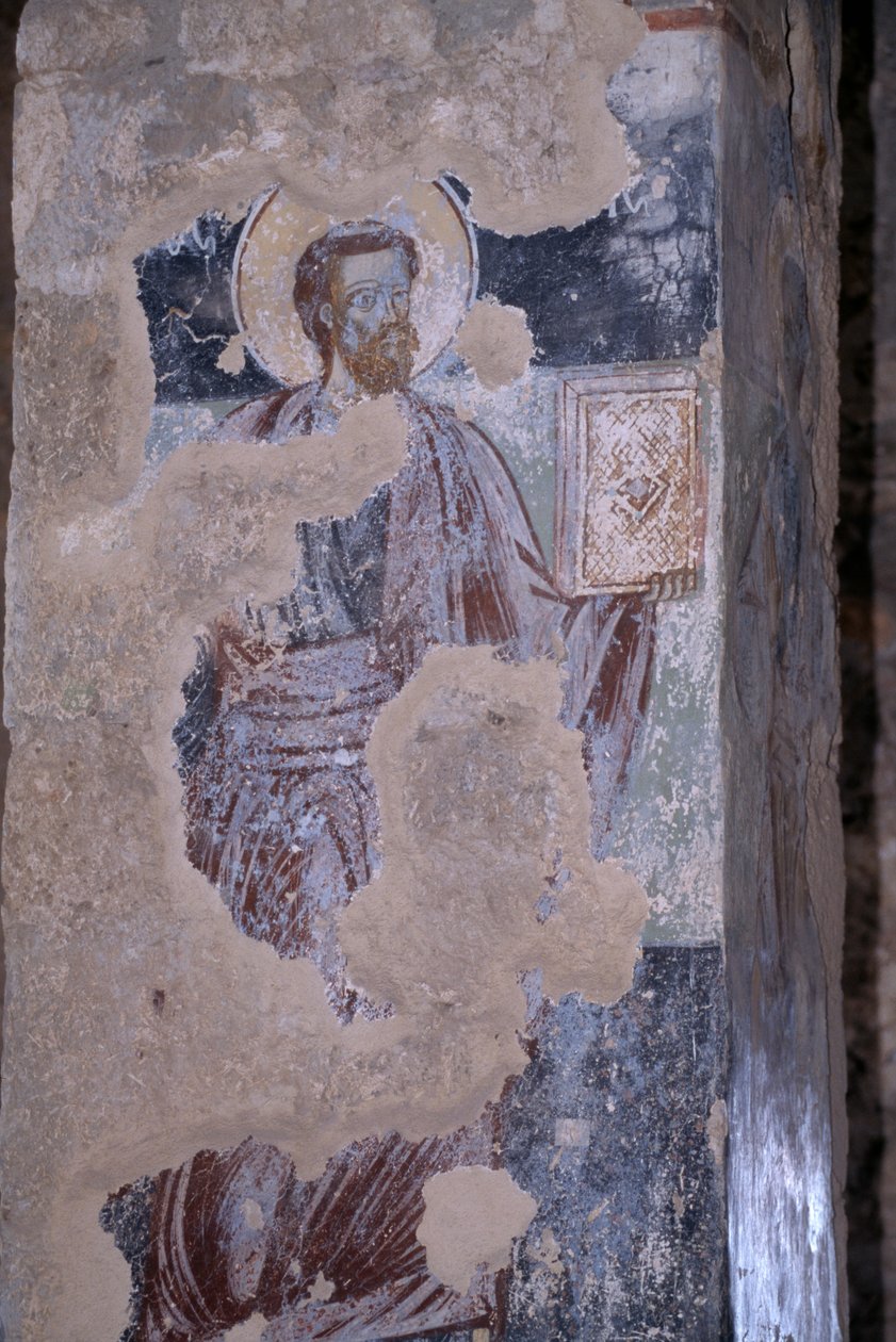 Helgen, freskomaleri i kirken Agios Nikolaos, den bysantinske byen Mystras (UNESCOs verdensarvliste av Unbekannt Unbekannt