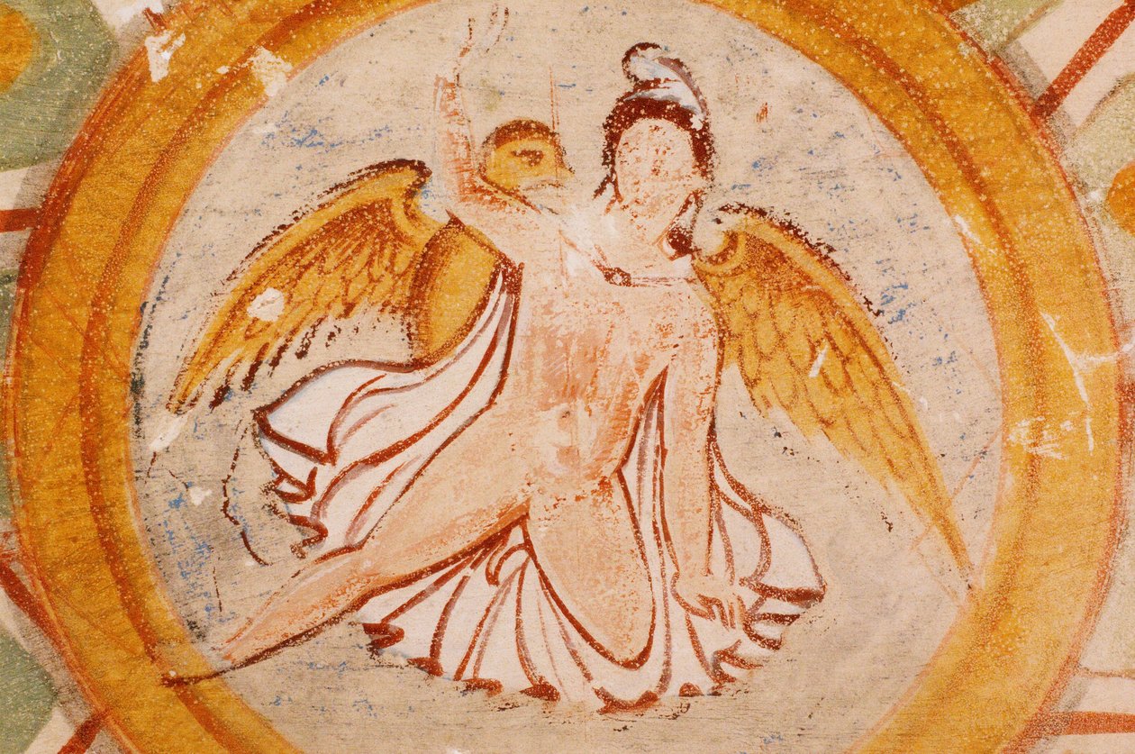 Syria, Palmyra, Gravdalen, Hypogeum freske av engel i graven til tre brødre av Unbekannt Unbekannt