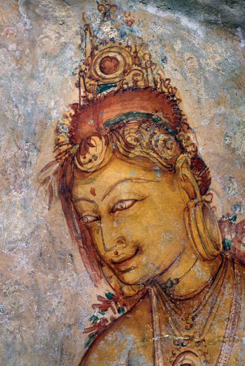 Jomfruene til Sigiriya, freskomaleri, Sigiriya arkeologiske område (Unescos verdensarvliste av Unbekannt Unbekannt