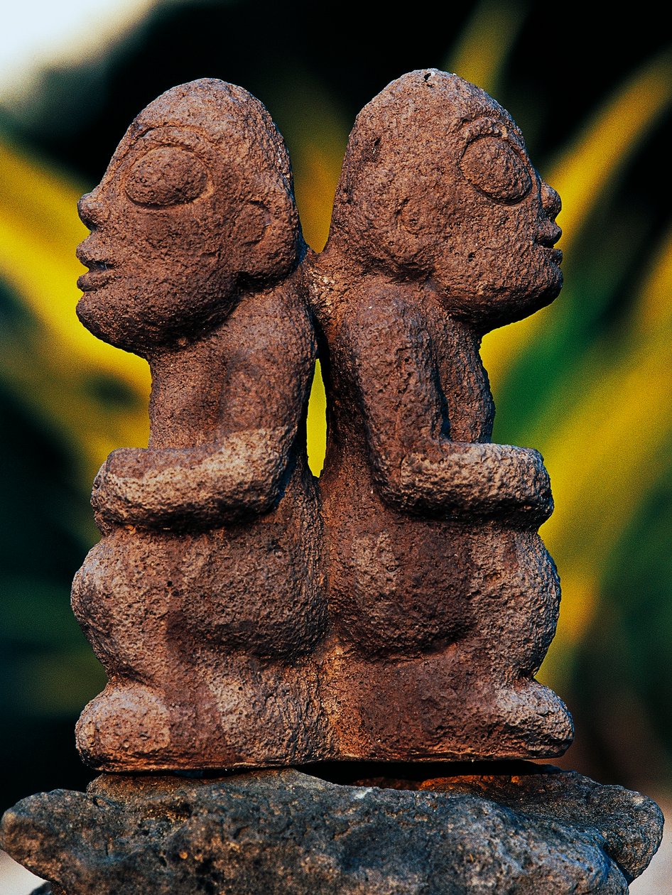 Tiki Gods, Marquesas Islands, Fransk Polynesia (den franske republikkens oversjøiske territorium) av Unbekannt Unbekannt