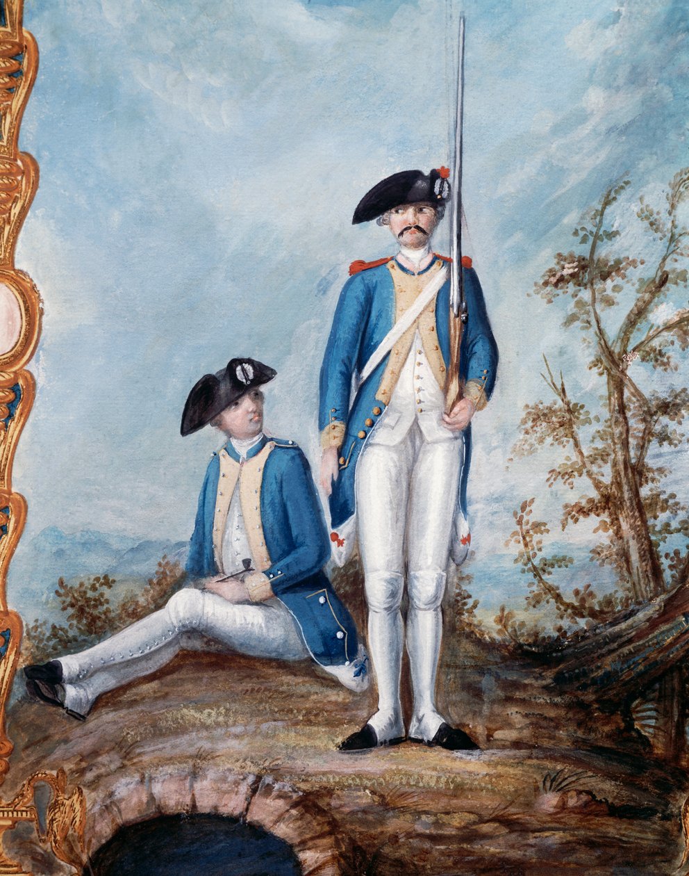Uniformer av det franske infanteriet under den amerikanske revolusjonskrigen, gouache av Nicolas Hoffmann, USA av Unbekannt Unbekannt