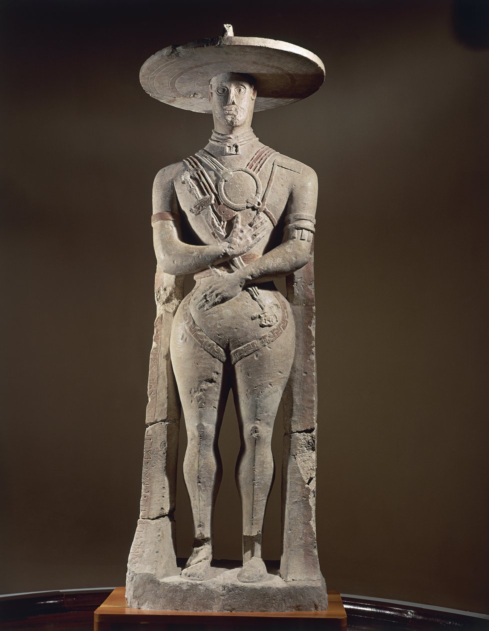 skulptur av en kriger fra Capestrano, 4. f.Kr. (kalkstein) av Unbekannt Unbekannt