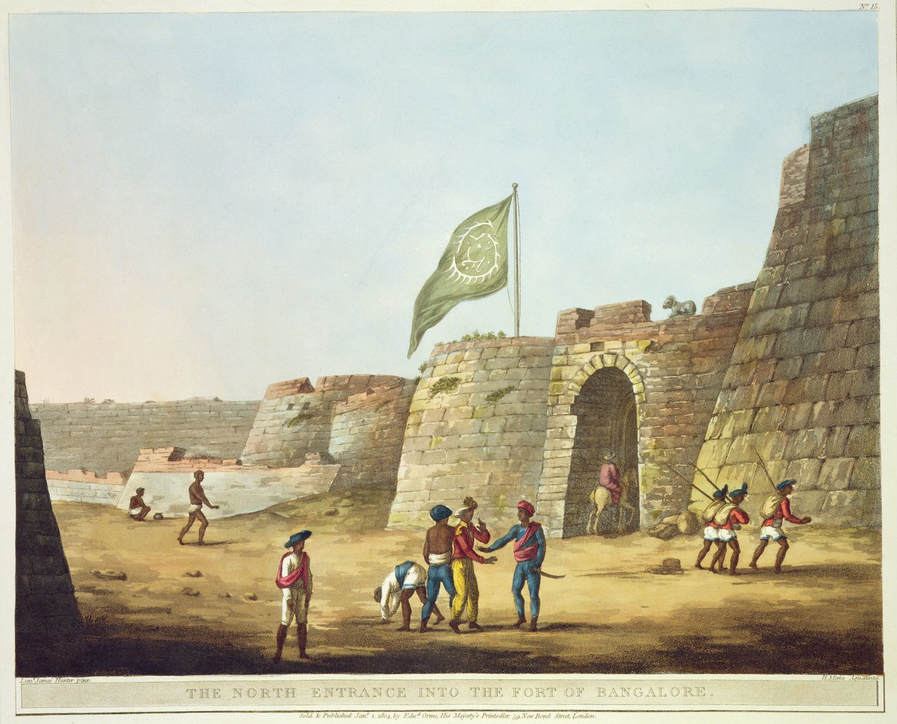 The North Entrance into the Fort of Bangalore, plate 15 fra 