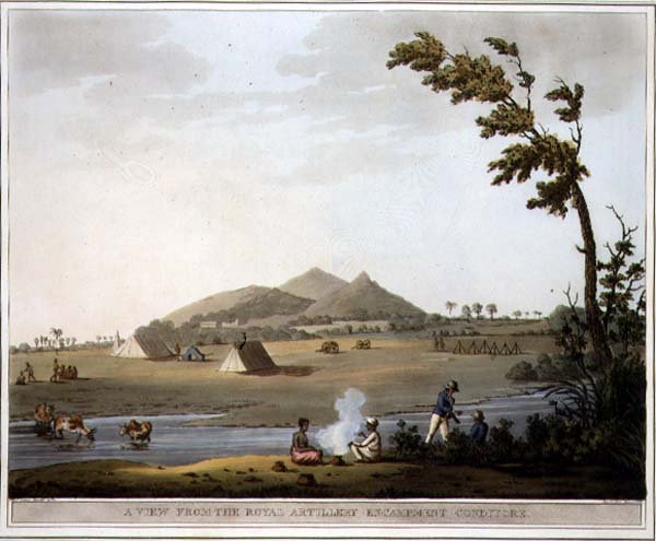 En utsikt fra Royal Artillery Encampment, Conditore, plate 37 fra 