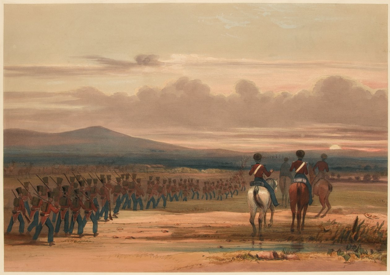 «Marsjen over den myraktige ørkenen» av Lieutenant Thomas (after) Wingate