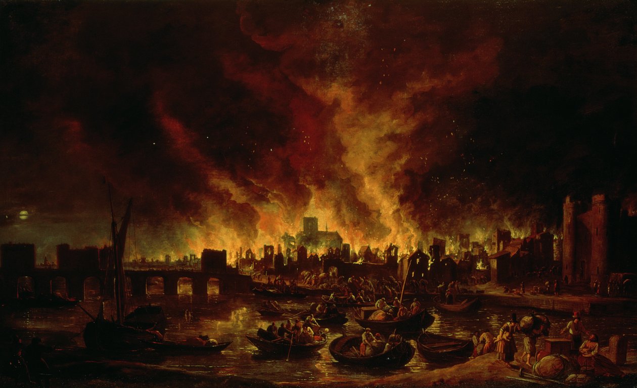 Den store brannen i London i 1666 av Lieve Verschuier