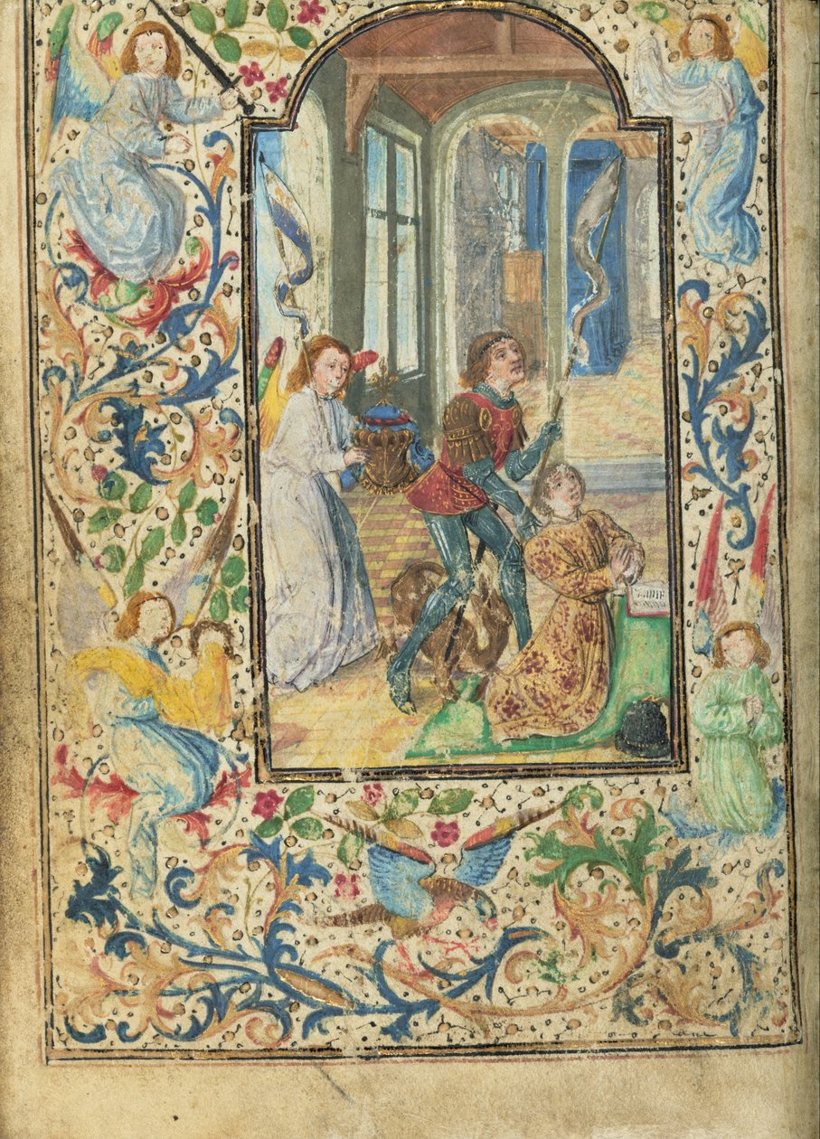 Charles the Bold Presentert av Saint George av Lieven van Lathem