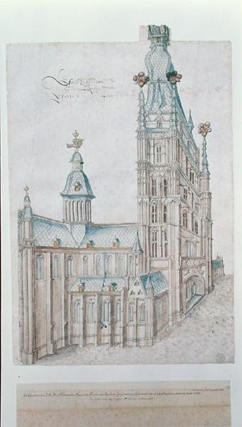 St. Bavo-katedralen (akvarell på papir) av Lieven van der Schelden