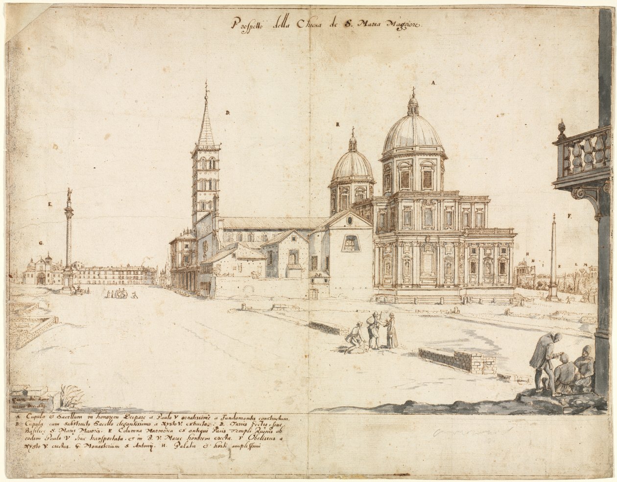 Atten utsikt over Roma: Basilikaen Santa Maria Maggiore av Lievin Cruyl