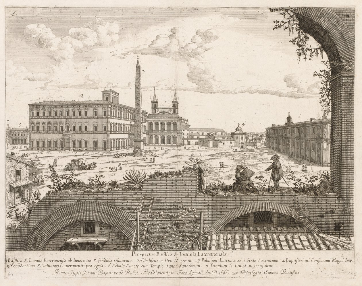 S. Giovanni in Laterano fra "View of the Places of the City of Rome Insign[ium]" av Lievin Cruyl