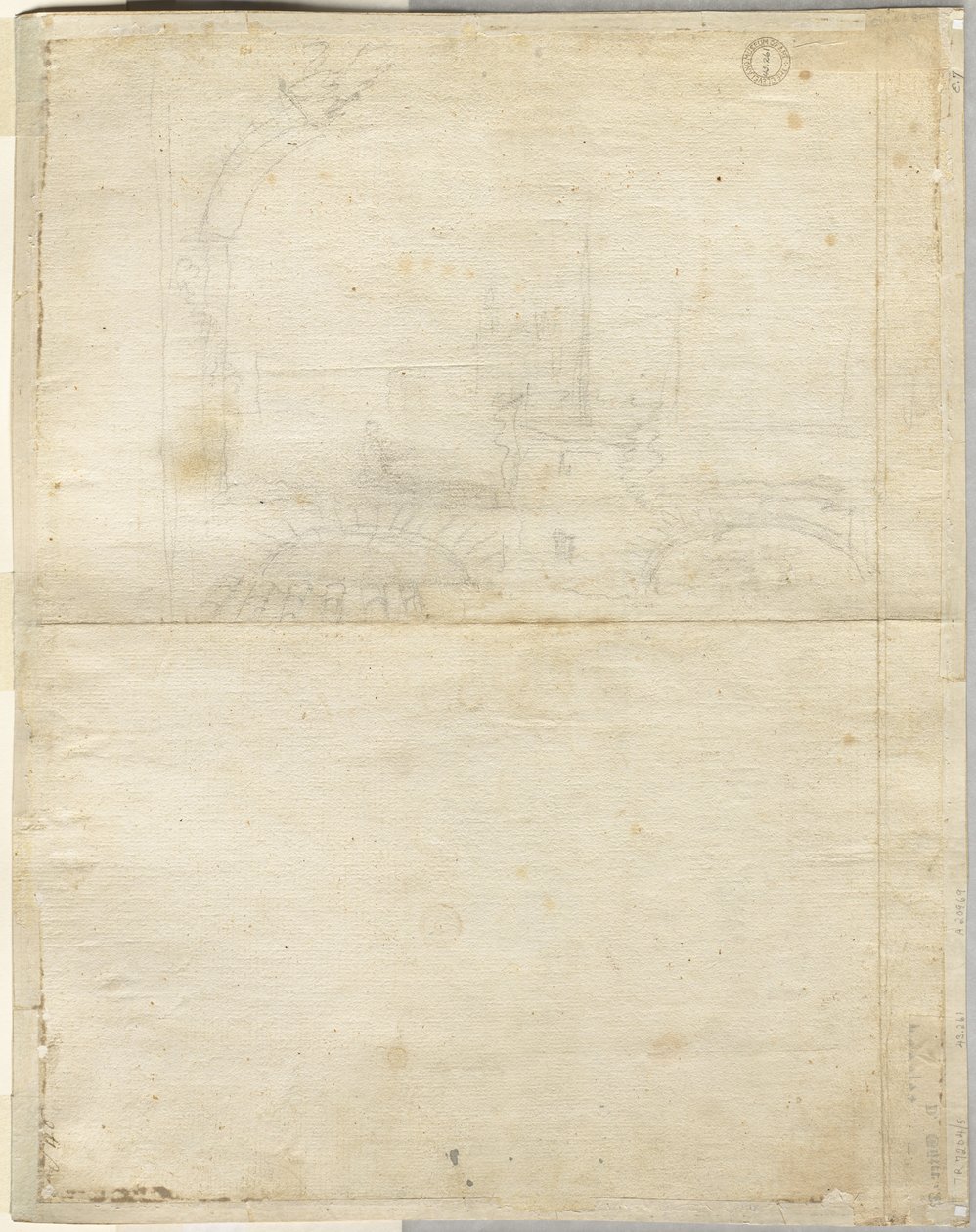 Skisse for San Giovanni in Laterano (verso) av Lievin Cruyl