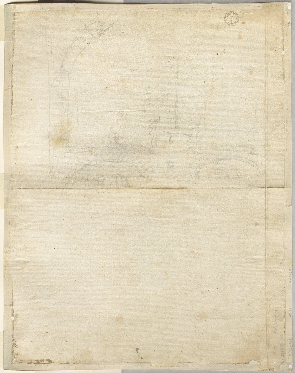 Skisse for San Giovanni i Laterano verso, 1664. av Lievin Cruyl