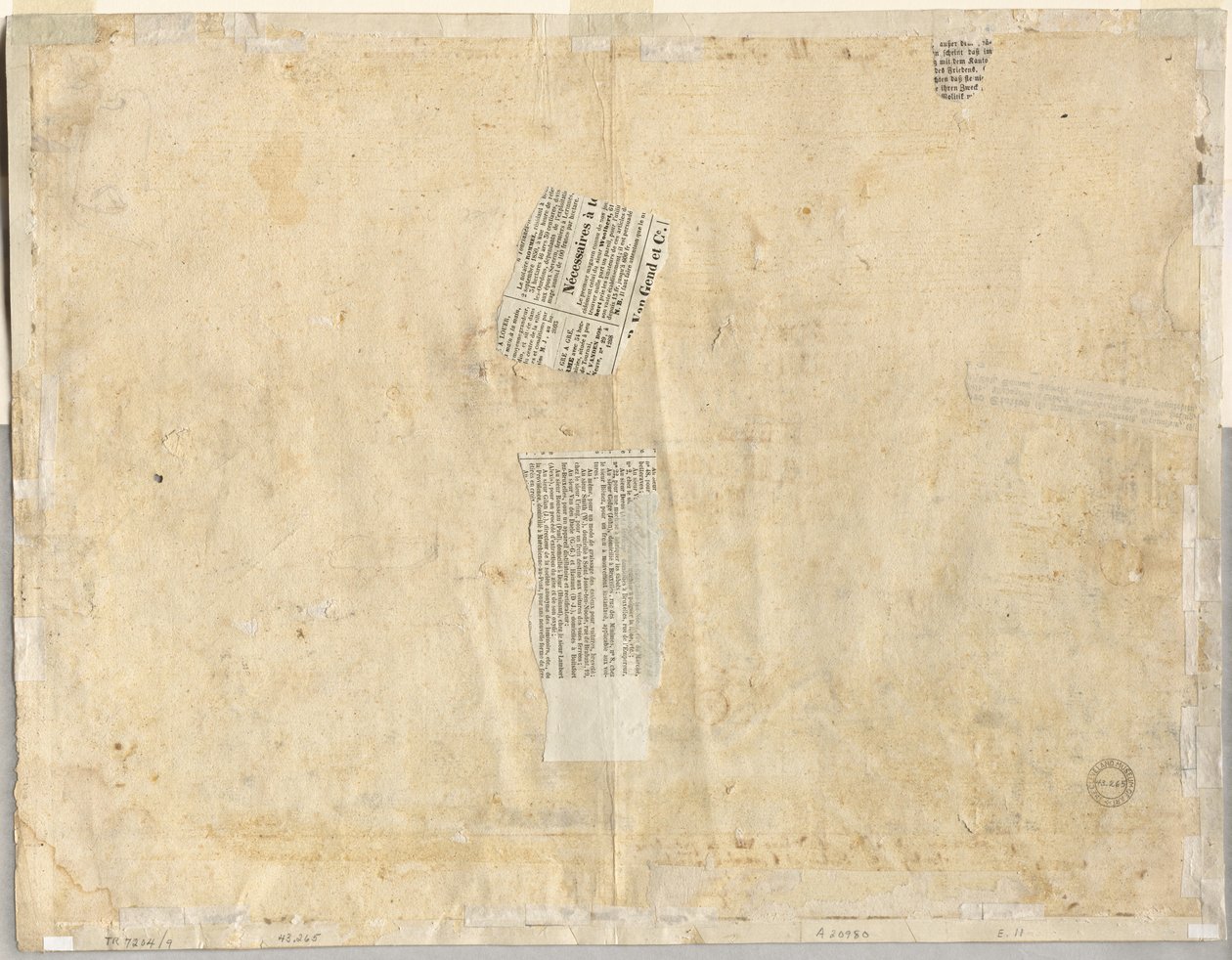 Sporing av en fontene fra Recto og Sketches of Two Faces verso, 1665. av Lievin Cruyl