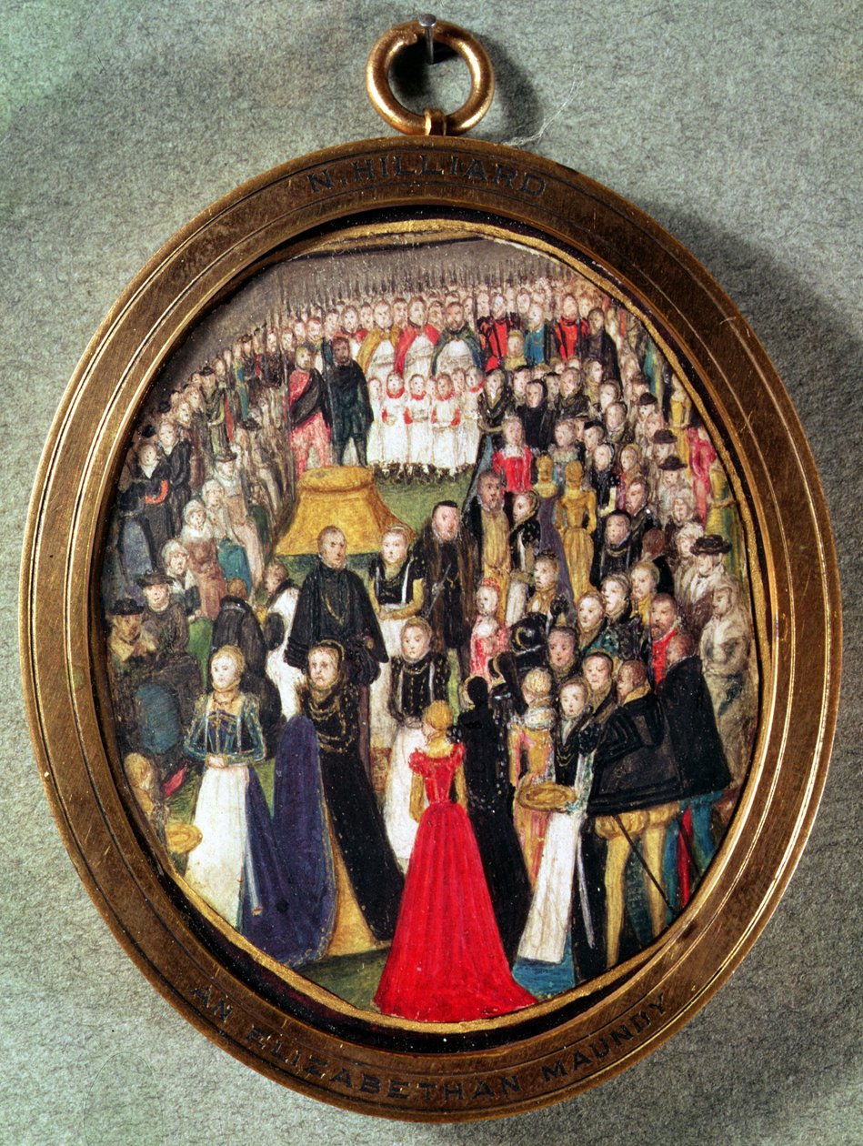 En elisabethansk skjærseremoni, ca. 1560 (wc på vellum) av Lievine Teerlink
