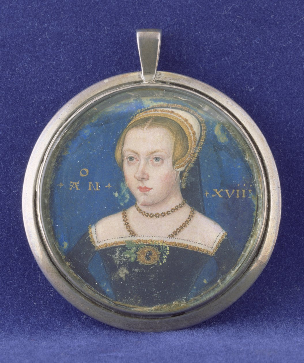 Portrait of a Lady, muligens Lady Jane Grey, ca. 1545-47 (kroppsfarge på kort) av Lievine Teerlink