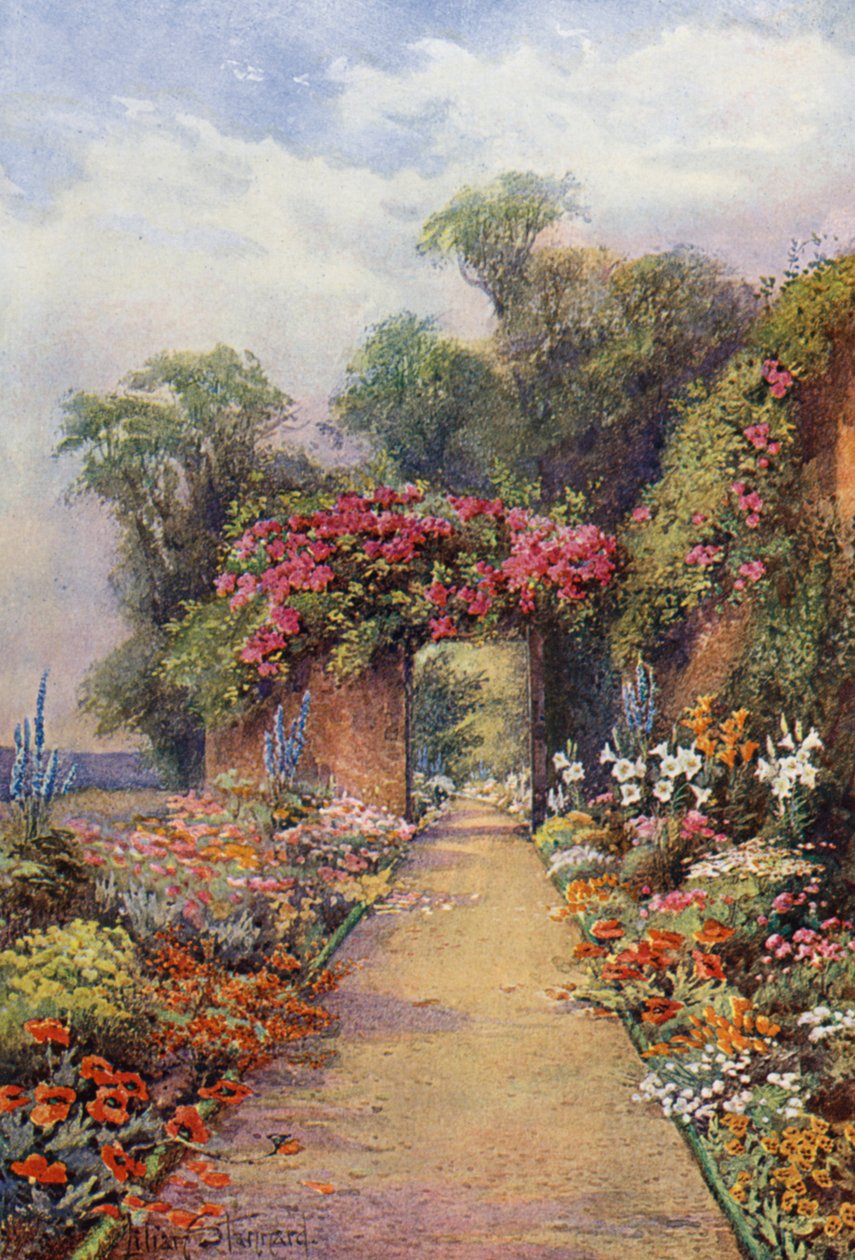 quot;En sommerkveldquot; (fargelitografi) av Lilian Stannard