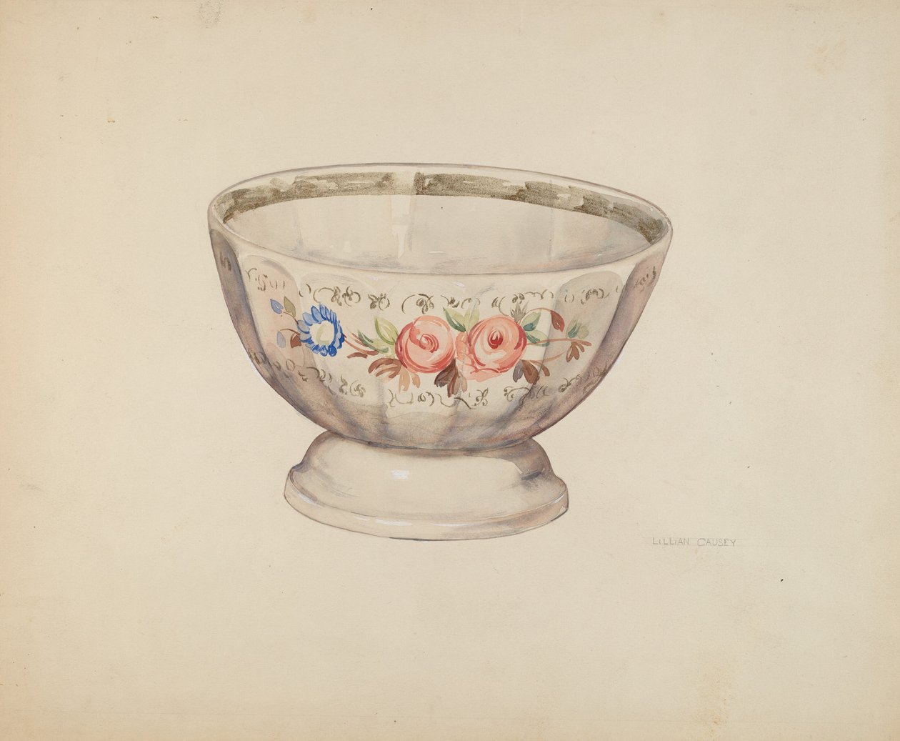 Skål, c. 1937. av Lillian Causey