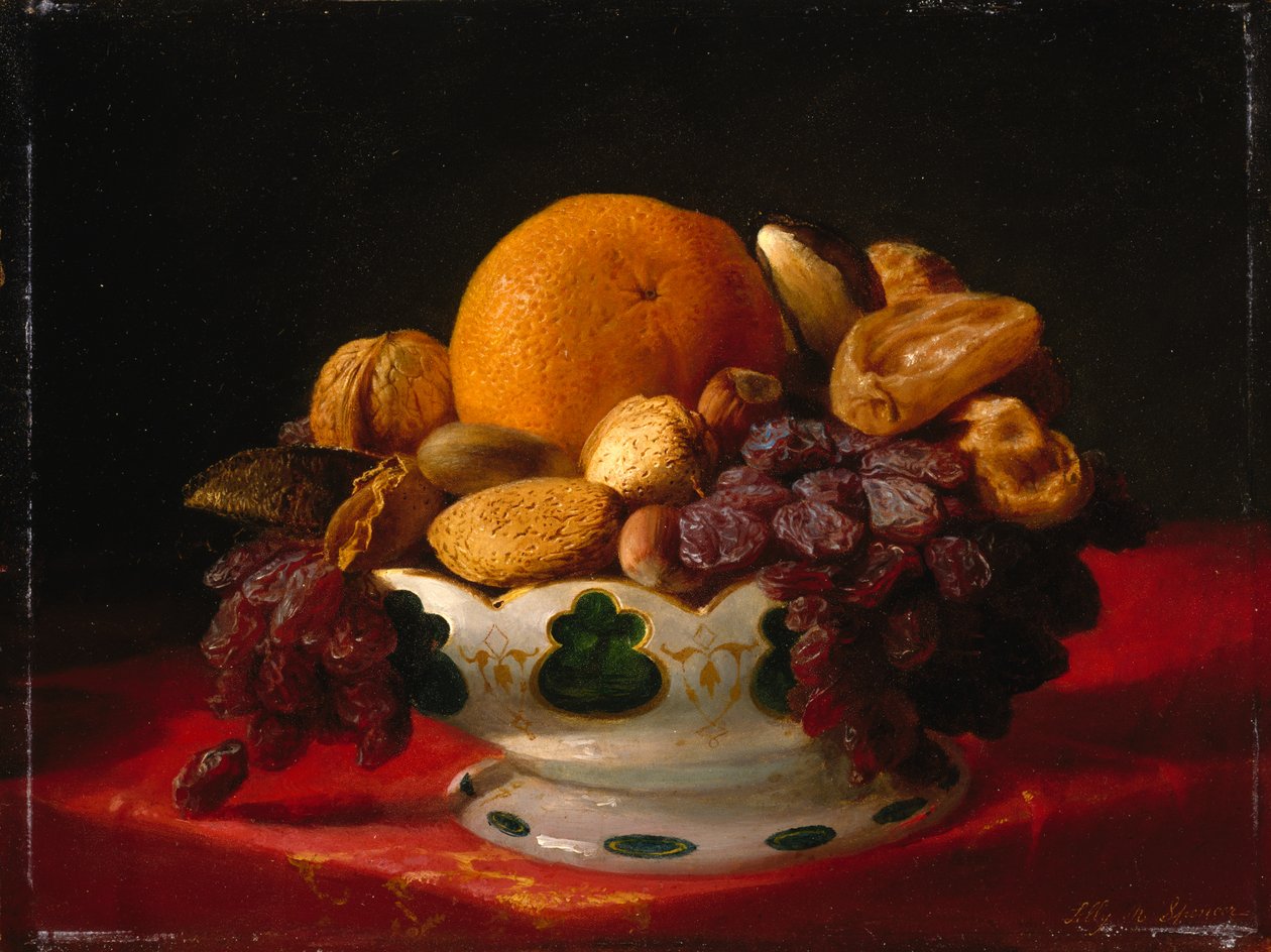 Appelsiner, nøtter og fiken, 1860-tallet av Lilly Martin Spencer
