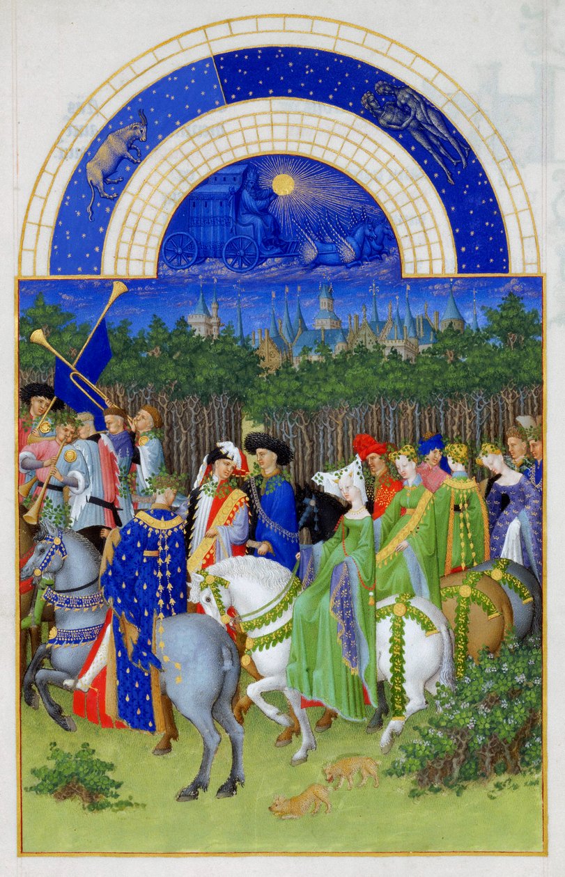 mai The Very Rich Hours of the Duke of Berry, 1412-1416 av Limbourg Brothers