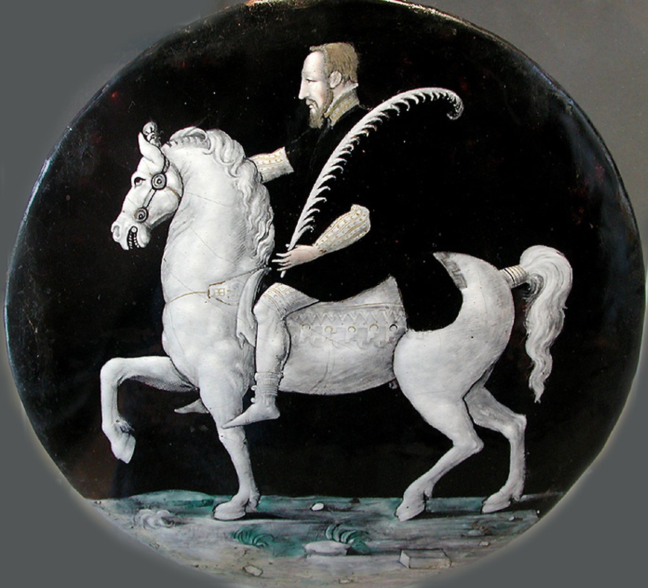 Kong Henry II av Frankrike til hest Plate, midten av 1500-tallet. av Limousin
